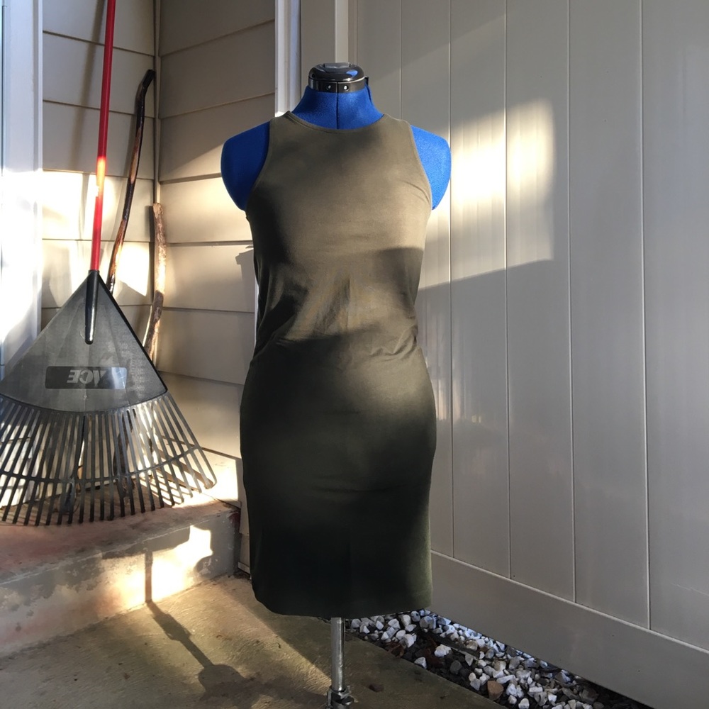 H&M Olive Green Bodycon Mini Dress